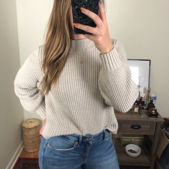 Abercrombie & Fitch Sweaters - Abercrombie and Fitch Cream Turtleneck Sweater